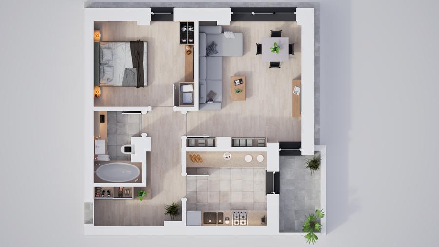 Ansamblu rezidential modern, 2 camere spațioase, aproape de autobuz - 3