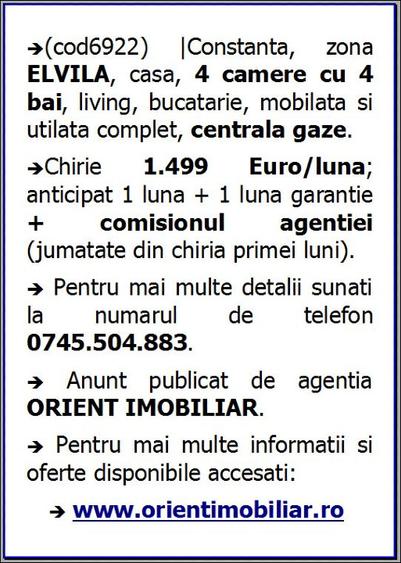 Elvila, casa, 4 camere, mobilata, gaze, inchirieri Constanta - 9