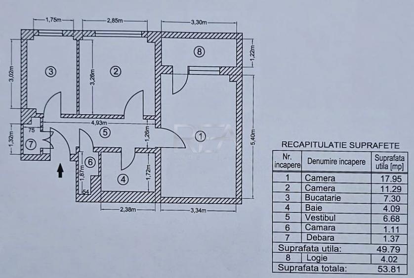 Apartament cu 2 camere decomandat, mobilat în Ștefan cel Mare