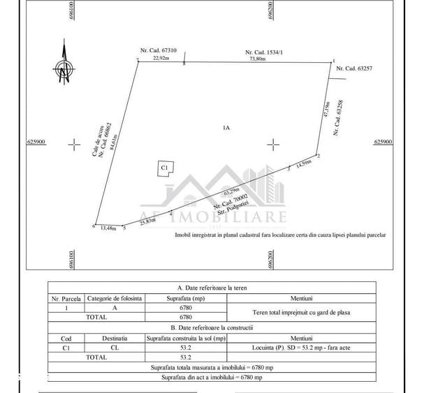 Hlincea str Podgoriei TEREN 6780mp intravilan dezvoltare imobiliara - 1