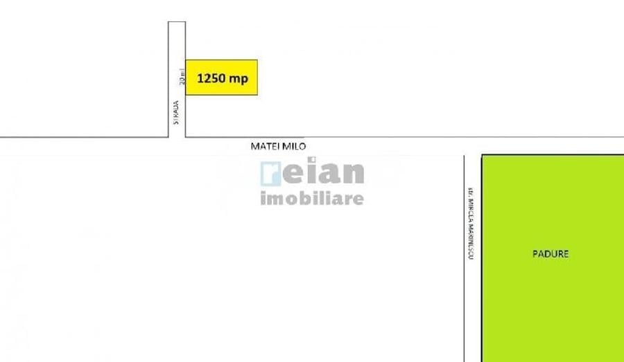 Voluntari - Matei Millo Teren 1250 Mp Utili, D 20 Ml, Utilitati - 1