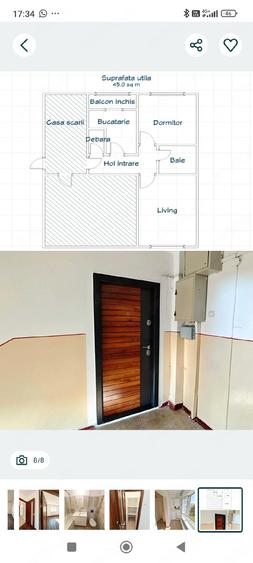 Apartament cu 2 camere decomandat în Est