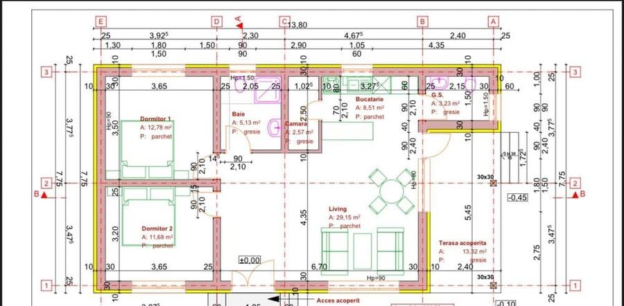 Casă individuală cu 3 camere cu Teren 300 Mp în Micești