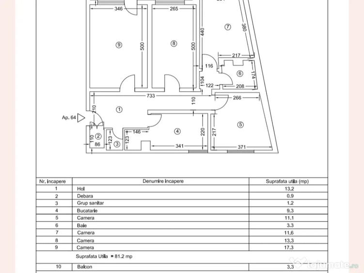 TOMIS NORD-PIATA CIRESICA APARTAMENT CU 4 CAMERE 85 MP - 15