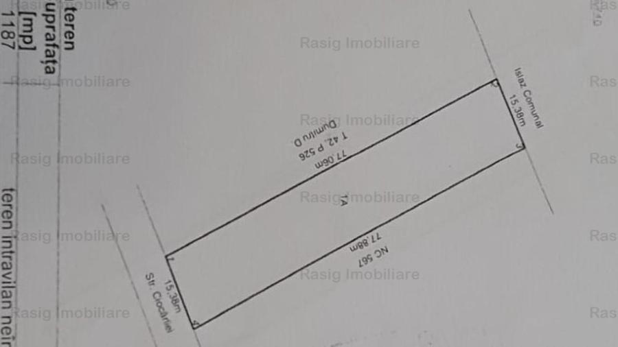 Teren intravilan 1187 mp , strada asfaltata , utilitati - 8