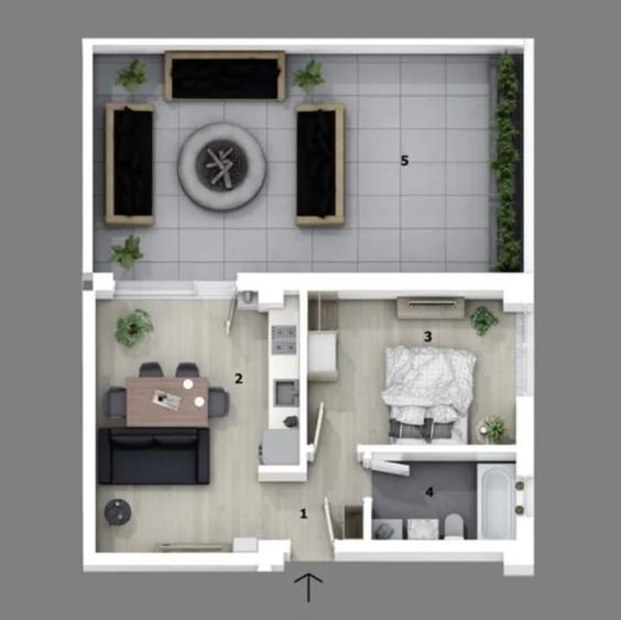 Apartament 2 camere otopeni cu terasă și loc parcare - 1