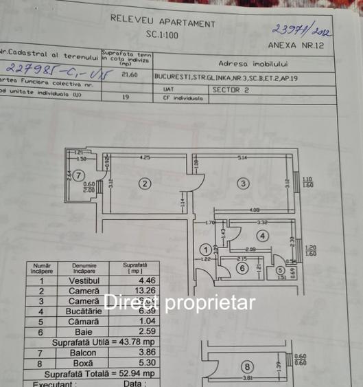 Vanzare ap. 2 camere Floreasca, etaj 2/3, balcon si boxa, direct proprietar - 1