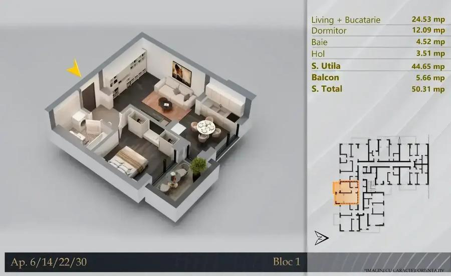 Apartament cu 2 camere decomandat în Theodor Pallady