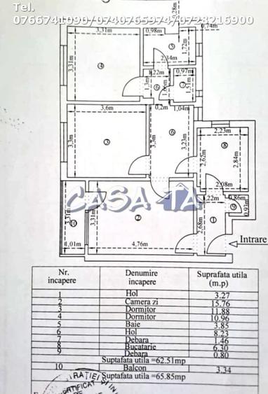 Apartament 3 Camere, Etaj 4, Strada Aleea Teilor - Zona 9 Mai - 14