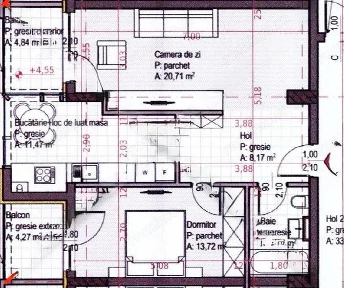 Apartament 2 camere decomandat, 58,7 mp utili + doua balcone, zona Iulius Mall - 1