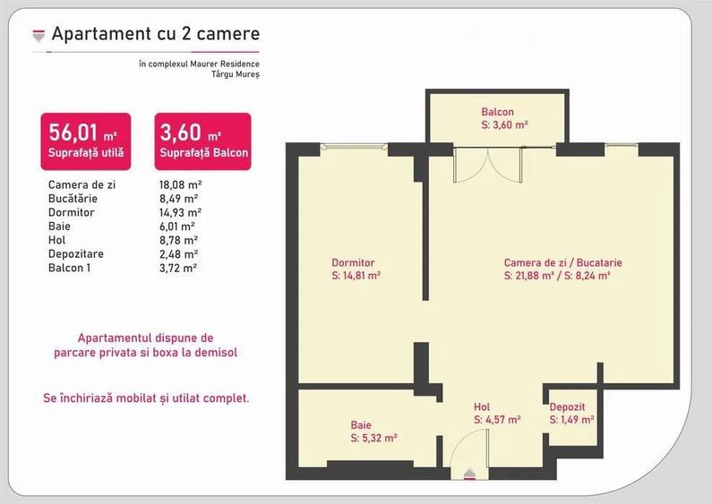 Ap. 2 camere de inchiriat - Maurer Residence B26 - 6
