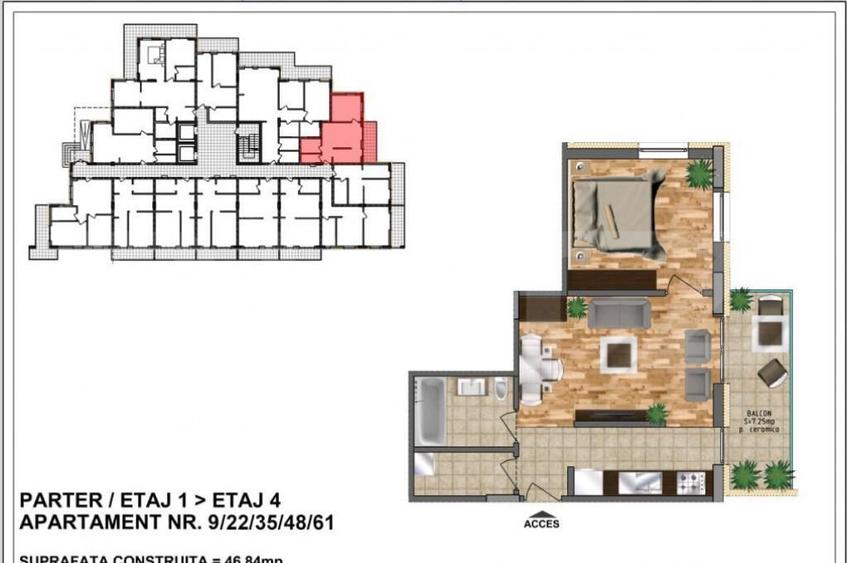 Apartament de vanzare bloc nou, zona Aurel Vlaicu 40,4 - 1