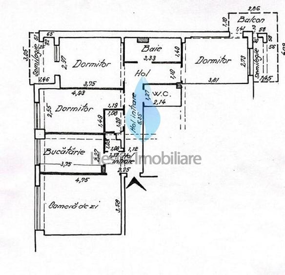 Apartament cu patru camere,doua bai,zona Dacia. - 7