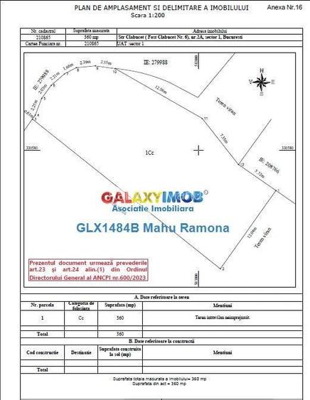 Teren zona M2, 360 mp, metrou 1 Mai, str. Clabucet