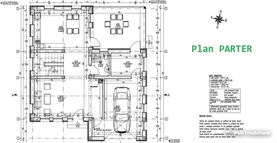 Proiect, casa la rosu, individuala, 3 dormitoare, 3 bai, Jucu de Sus - 2