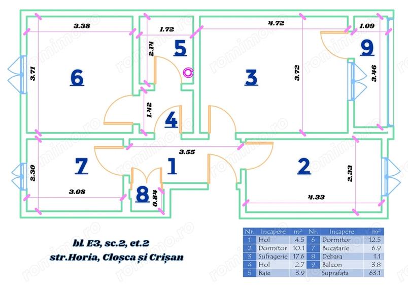 Ultracentral 3 camere, etaj 2 - Turnu Magurele - 2