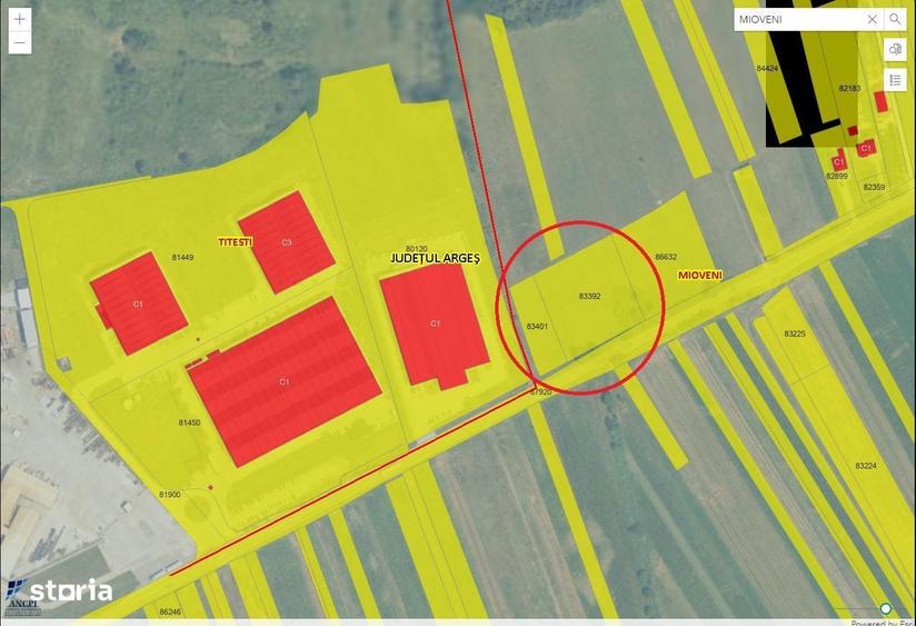 Teren Mioveni,3 drumuri de acces,langa Haulotte - 1