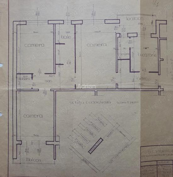 Apartament 3 camere decomandat tip U, 75 m