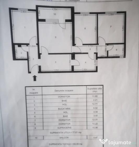 Apartament cu 4 camere decomandat în Vest