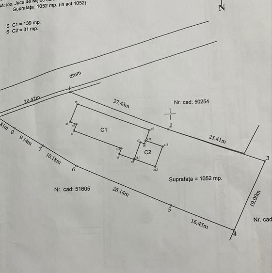 Vand casa+teren cu AC+ drum servitute-1737 mp - 1