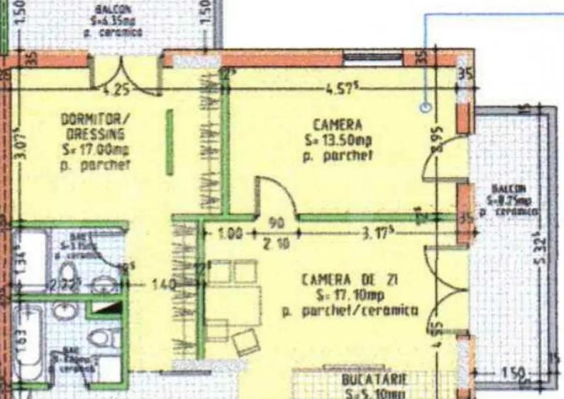 Apartament cu 3 camere balcon mare, panorama superba, - 11