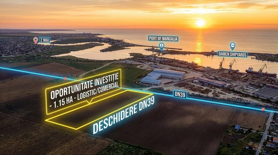 Mangalia Teren D= 44m La DN39, 2 Mai, 1.15 Ha Ideal Logistic / Retail - 2