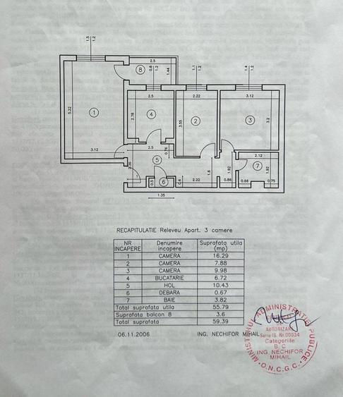 Apartament cu 3 camere decomandat, etajul 2/4, zona Baza 3 - 10