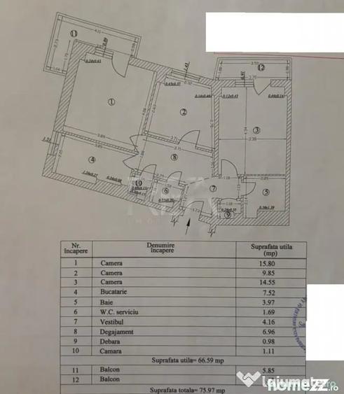 Apartament cu 3 camere decomandat în Baba Novac
