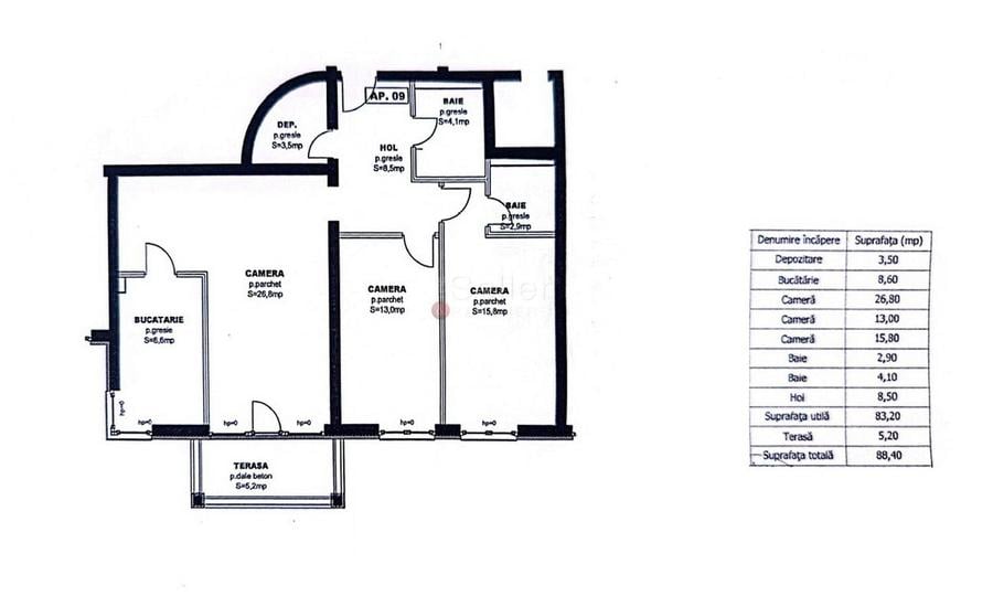 Apartament cu 3 camere decomandat în Avantgarden