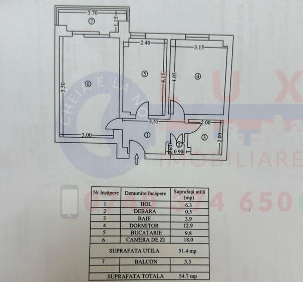ID 2896 Apartament 2 camere - Strada Frasinului - Cartier E3 - 3