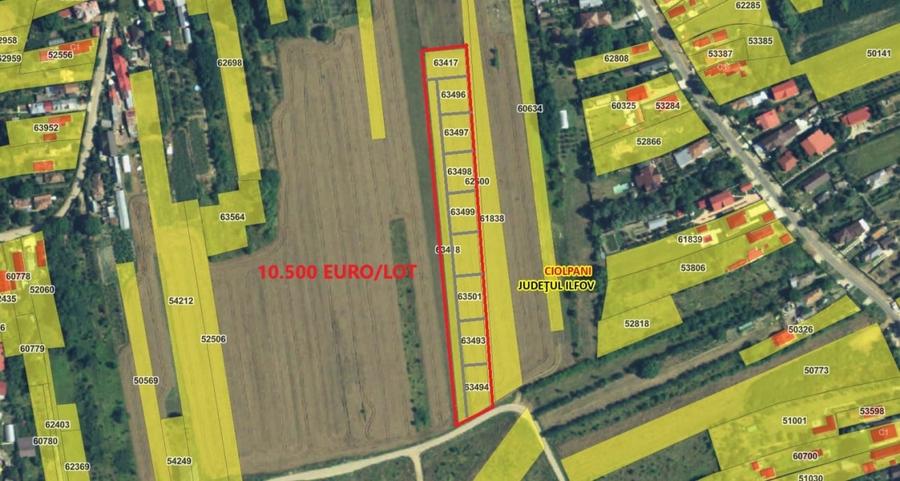 Teren intravilan 6525mp, plata in rate, 9 loturi, asfalt - 2