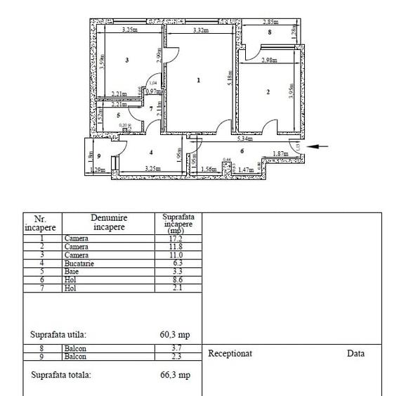 Ap. 3 camere Tiglina 2,  Str. Constructorilor, 66mp - 5