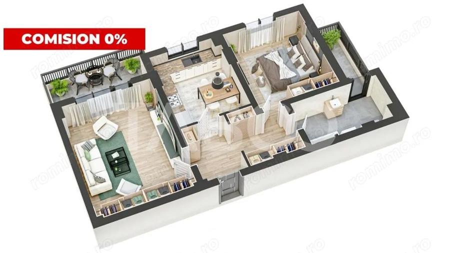 Apartament de 64 mpu cu 2 camere decomandate si 2 balcoane in SIBIU - 5