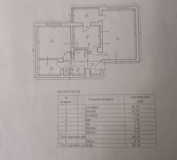Apartament cu 2 camere decomandat în Ultracentral