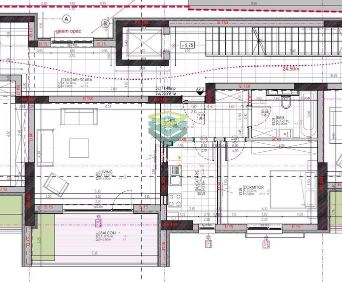 Zona Romana, apartament cu 2 camere de vanzare, 82 mp construiti - 7