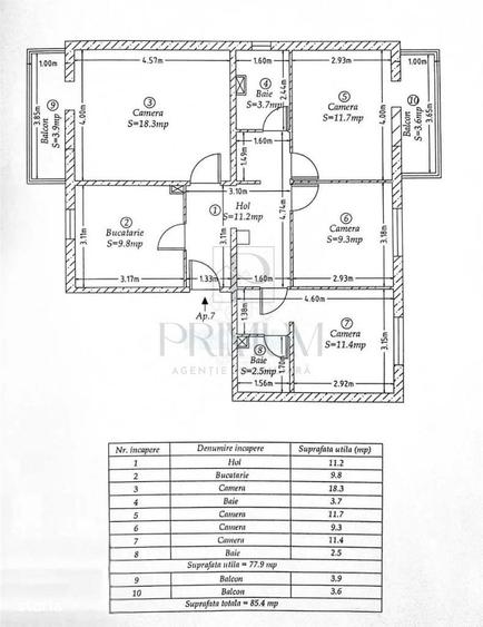 BUCOVINA - ETAJ 3 - BLOC IZOLAT - DECOMANDAT - 4 CAMERE - 2 BAI - 2 BA - 6