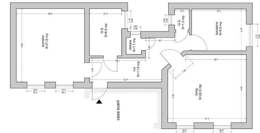 Apartament cu 2 camere în Central