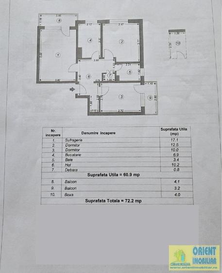Tomis Nord, Rovere, de vanzare 3 camere, decomandat, gaze - 10