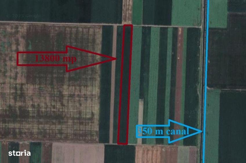 Teren arabil (13800 mp) situat la 350 de metri de canal de irigatii fu - 2