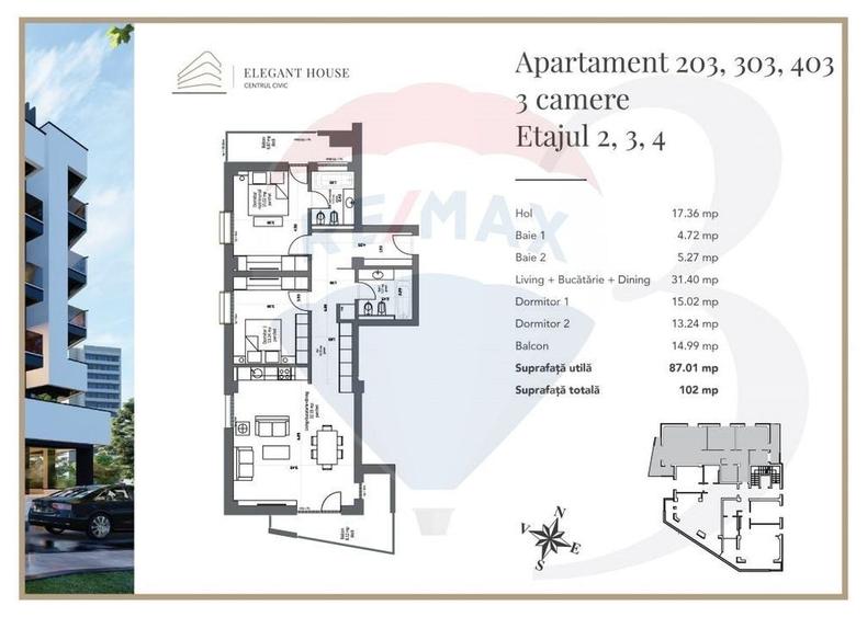 Apartament Premium 3 Camere, Etaj 4 - Elegant House Brasov - 2