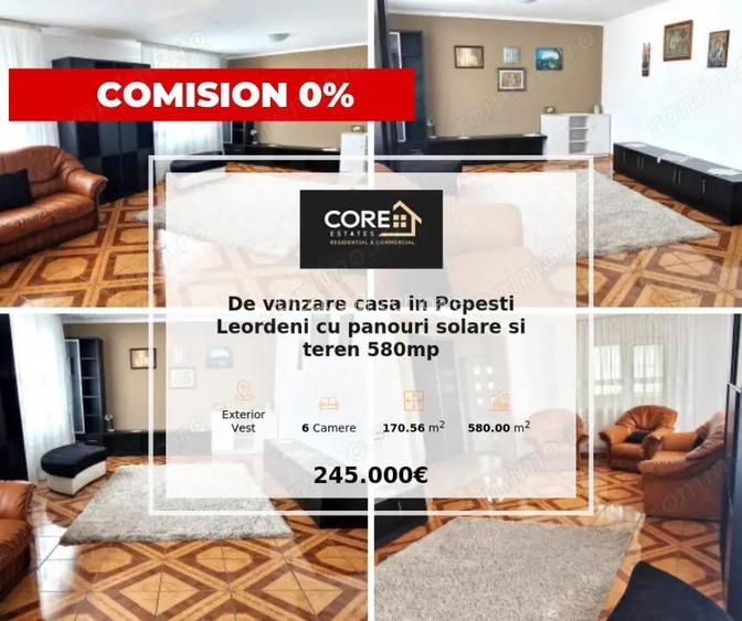 De vanzare casa in Popesti Leordeni cu panouri solare si teren 580mp