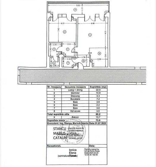Apartament exclusivist 2 camere in bloc boutique 74 mp, finisat lux, R - 1