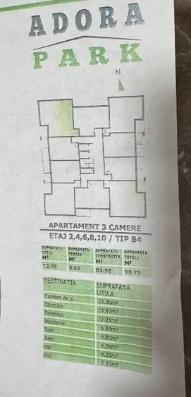 Apartament 3 camere Arad Adora Park direct proprietar - 3