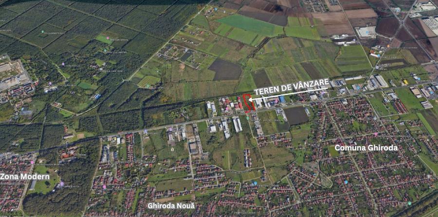 Teren intravilan de vânzare – Comuna Ghiroda, jud. Timiș (Vis-a-vis de BMW) - 3