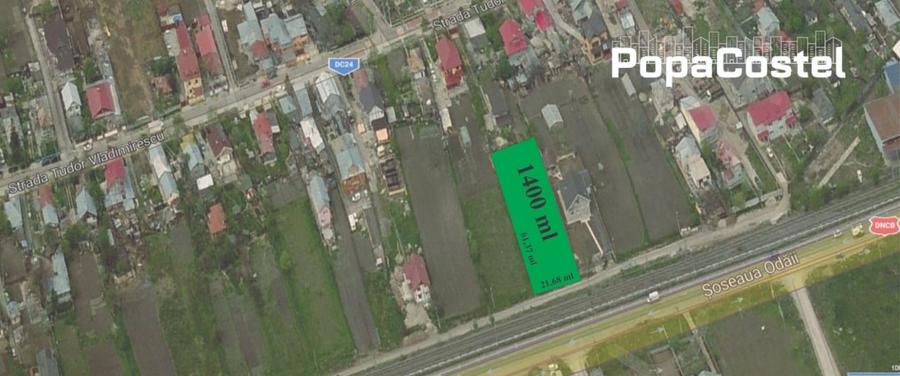 Otopeni langa linia de centura teren intravilan 1400 mp, deschidere 22 ml - 1