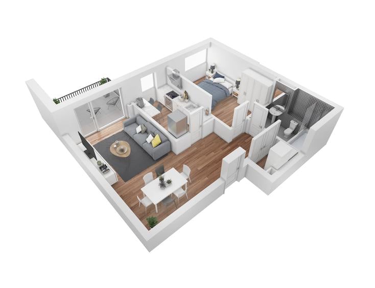 Ansamblu rezidential deosebit, 2 camere, decomandat - 3