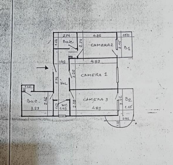Apartament 3 camere, etajul 1, Gara- Fostul Billa - 1
