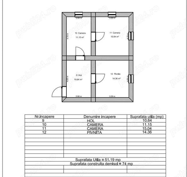Casa in satul Colun ,cu D+P inalt ,sura mare si 1100mp teren - 9