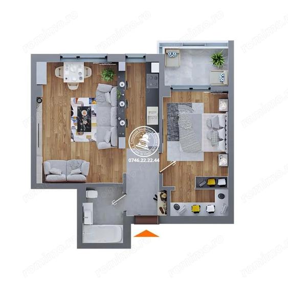 Apartament 2 camere de vanzare Dacia, - 2