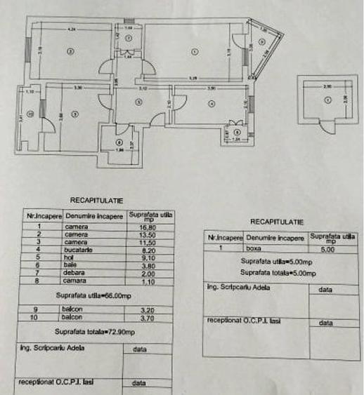Centru- apartament 3 camere - 5